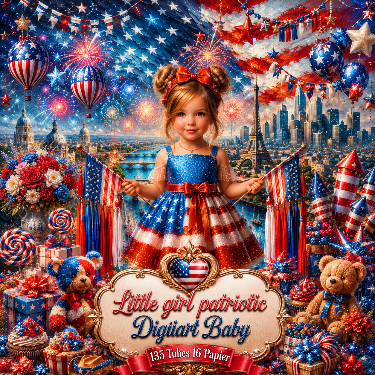 (image for) Littel girl patriotic